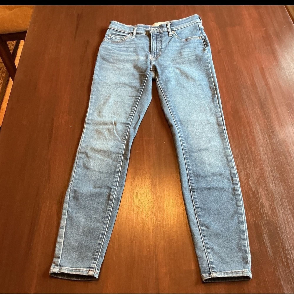 Everlane Women High Rise Skinny Jeans Medium Blue Organic Cotton Size 26 (XS)